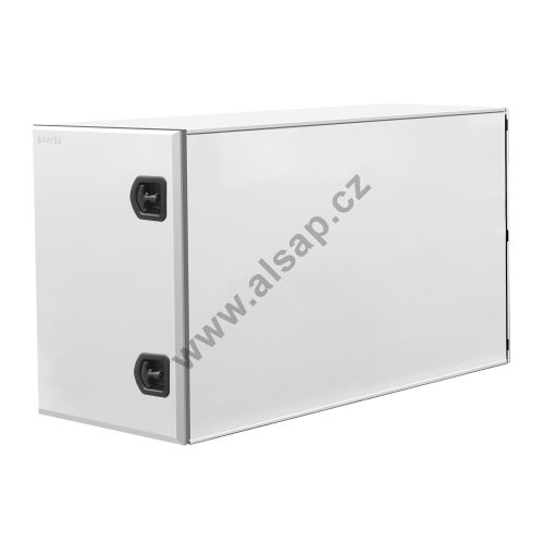 Tool box behind the cabin, aluminum, 600x1450x2000mm, white powder coating, stainless lock