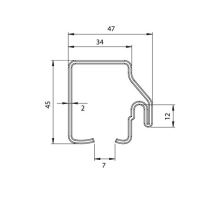 Steel guide profile 7500 x 40 x 50 mm, for sealing (1)