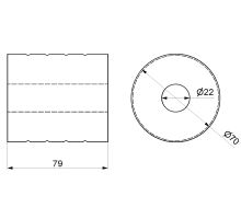 Roller for rotating stop with groove - o70/78mm, hole for pin o21mm (1)