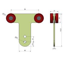 Column trolley TSE Mega with bearings, red wheels, Schmitz, 33 x 10 mm (1)