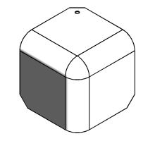 Cabinet corner cover 110mm - for profile 90, R23, RAL 9010, 5002 and IC337 (749)