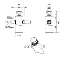 Hydraulický válec MARIZ o110mm, 4st, zdvih 960mm, ocel, s ventilem pro připojení 1/2"