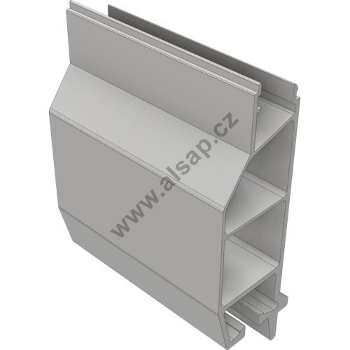 Bottom profile for tipper dropside 177x40/70 mm, with a flag