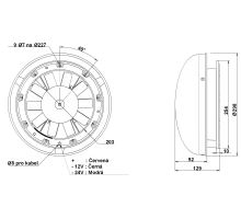 Ventilátor střešní hříbek, 24V , bílá, o 298 průchod montážní 203 mm, horní část (1)