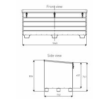 Metal toolbox - for superstructure, 1840 x 730 x 720 mm, zinc (1)