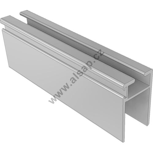 Profil lemovací 25 x 50 mm pro  sloupky MAX, elox, pro těsnění 222241 (2)