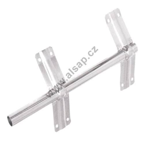 Adjustable mudguard holder with 740mm bracket, o54mm, 2 x 410mm mount, galvanized.