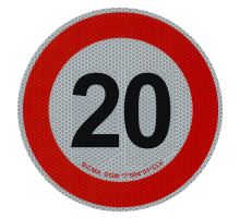 Reflective speed board, 190 mm, sticker with class 2 reflective foil