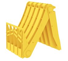 Folding chock ORIGAMY E53 plastic R 560mm 472x199x230mm, yellow LOKHEN DIN 76051 (1)