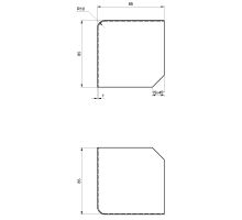 Cabinet corner cover 90mm - for profile 65 / 80, R10 (1)