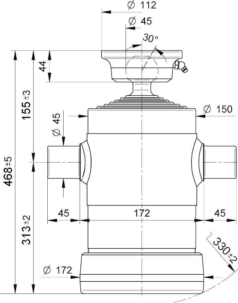 Hydraulický válec typ S, 1780/6/150/ L1 468mm, 9t, 180 bar