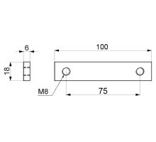Threaded plate 75 mm (2)