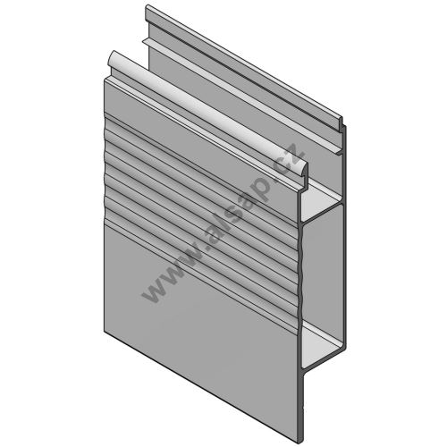 Profil spodní pro přední čela WAVE 100 mm, s praporkem 30 x 4 mm, (hliník/elox)