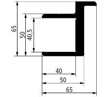 h-shaped edging profile 40 mm, for tipper dropside (1)