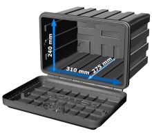 Plastic toolbox, from 400 to 1000 mm, from 25 l - 135 l, with BAWER logo, E0 (4)