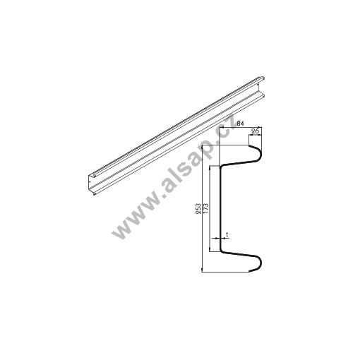 Rear bumper 2330mm with reinforcements - brand