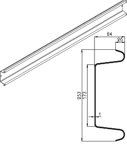 Nárazník zadní 2330mm s výztuhami - zn  certifikace