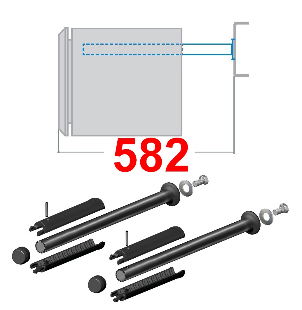 Držák bedny trubka o42mm easy, pro BAWER E0 202, 252, 302   Y= 582mm