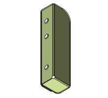 Pocket / sailboard holder 120 mm riveting L, for CS post, 1.5 mm, galvanized sheet metal