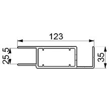 Profil sloupku 65/123 x 35 s držáky prken, elox