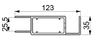 Profil sloupku 65/123 x 35 s držáky prken, al