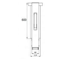AL side pillar with flange, pocket, receiver, without support stand, anodised, 400-600 mm (1)