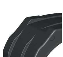 Plastic mudguard WL (white line), from 260 to 450 mm, inner hole o42 mm, Bawer (2)