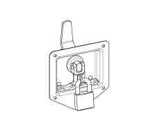 Recessed latch/lock with folding handle 120×124 mm, stainless steel / zinc, with padlock (3)
