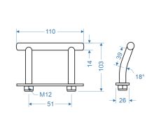Pi frame lashing ring O12 mm, 2500 kg, with bottom plate, zinc plated (1)