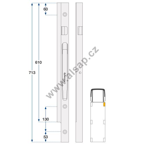 Front right column kinnegrip ZN, 400 - 1000 mm
