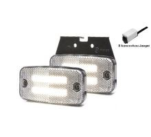 LED Front Position Light White, Neon Duo, 54x114 mm, Z holder, cable 0,5 m, click Jaeger