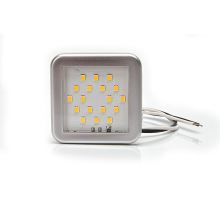 Internal LED lighting, clear/milk glass, 12/24V, 55x55x8 mm (2)