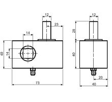 Tension mechanism - box 73x40mm - right, square 12x12mm (1)