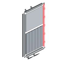 Door hinge profile 5 hinges, 3000 mm, anodised, hinge spacing 570 mm