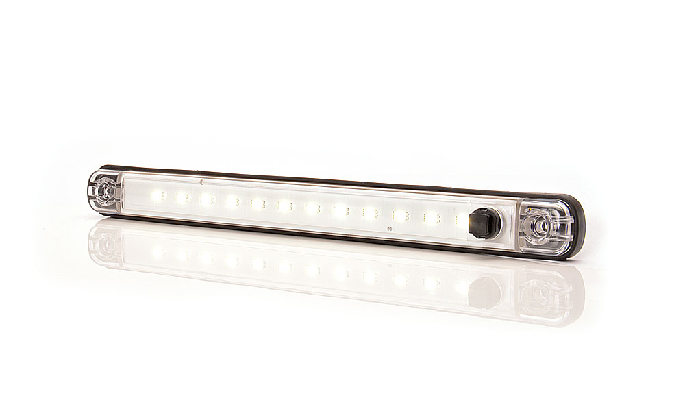 Vnitřní led osvětlení, 12 led osram, 12v, bílé, 238 x 21 x 10 mm, 301 lm, tlačítko