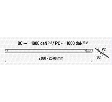 Nosník palet 66 x 81 mm, 1000 daN, 2300-2570mm, pro lištu kombi 13 x 61 mm, DEKRA