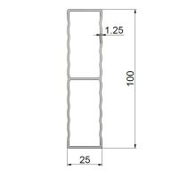 Tarpaulin profile Wave 100x25 mm, aluminum / Anodised (1)