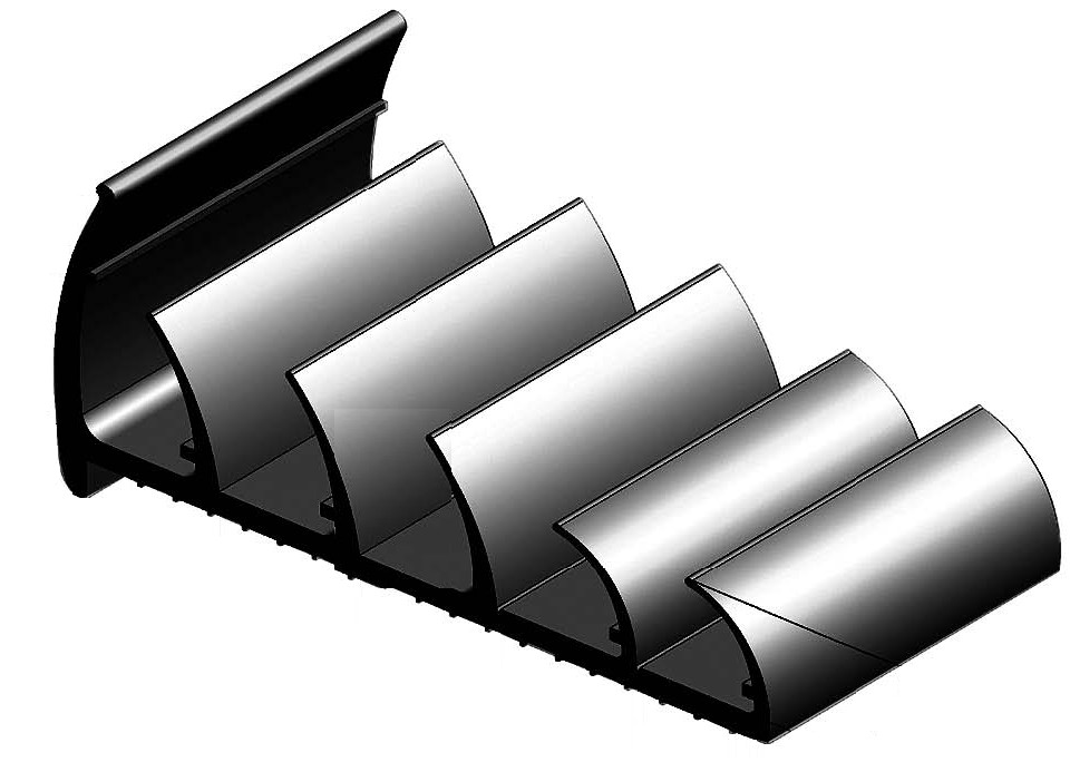 Těsnění gumové 98mm 5 břitů , možné řezat na 40/60/80 mm, 2600 mm, černé