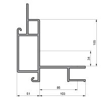 Column CS front 153 mm, 3200 mm - anodized (1)