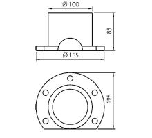 Rotary bearing, upper part 80mm, 24t, for KDL 80mm, type 5001