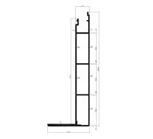 Bottom dropside profile 200mm, with base plate, HD, reinforced wall, E-Max - anodised (1)