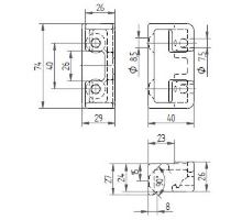 Strike plate for 681 dropside lock, bolt-on, without plate, KTL-coated (1)