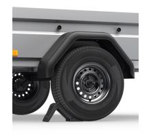 2 folding ORIGAMY E36 plastic wheel chocks, 320x120x151mm, black + 2 holders, LOKHEN (5)