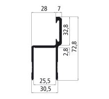Profile of seal edge h, rear flaps, anodised