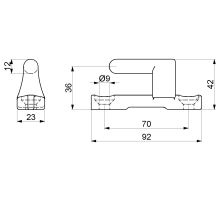 Hinge B TIR small, pin, DELTA (1)