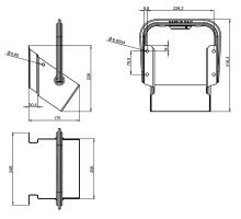 Držák zakládacího klínu, 206mm, žárový zinek s plast.madlem, LOKHEN, pro klín E53 (550021) (1)