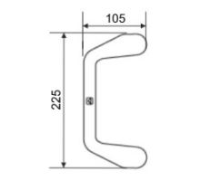 Rear bumper end cap, 255x105mm, plastic (1)