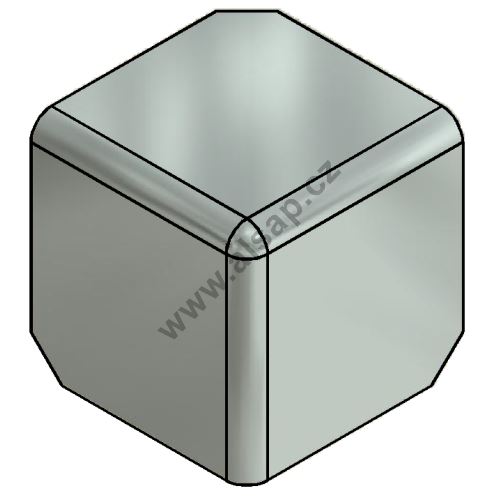 Corner cover for cabinet 105mm - for profile 85, R10, stainless steel / RAL9010 (744)
