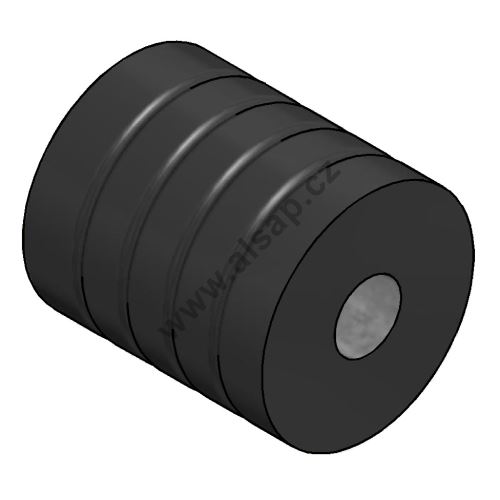Roller for rotating stop with groove - o70/78mm, hole for pin o21mm