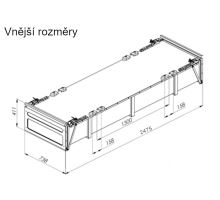 Double-sided box for the rear axle, zn, 2475x738x411mm (1)